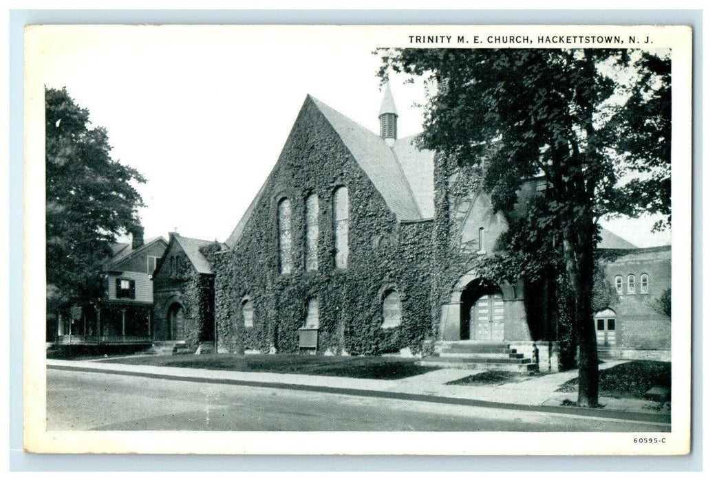 Trinity M.E Church Street View Hackettstown New Jersey NJ Unposted Postcard