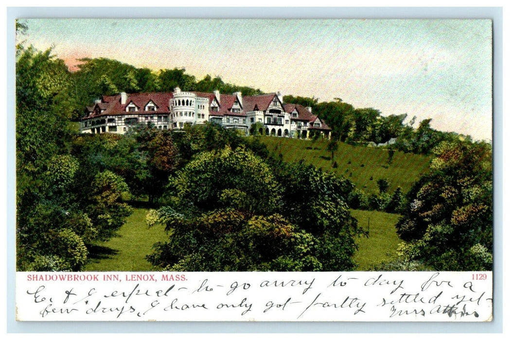 1907 Shadowbrook Inn Lenox Massachusetts MA Undivided Back Postcard