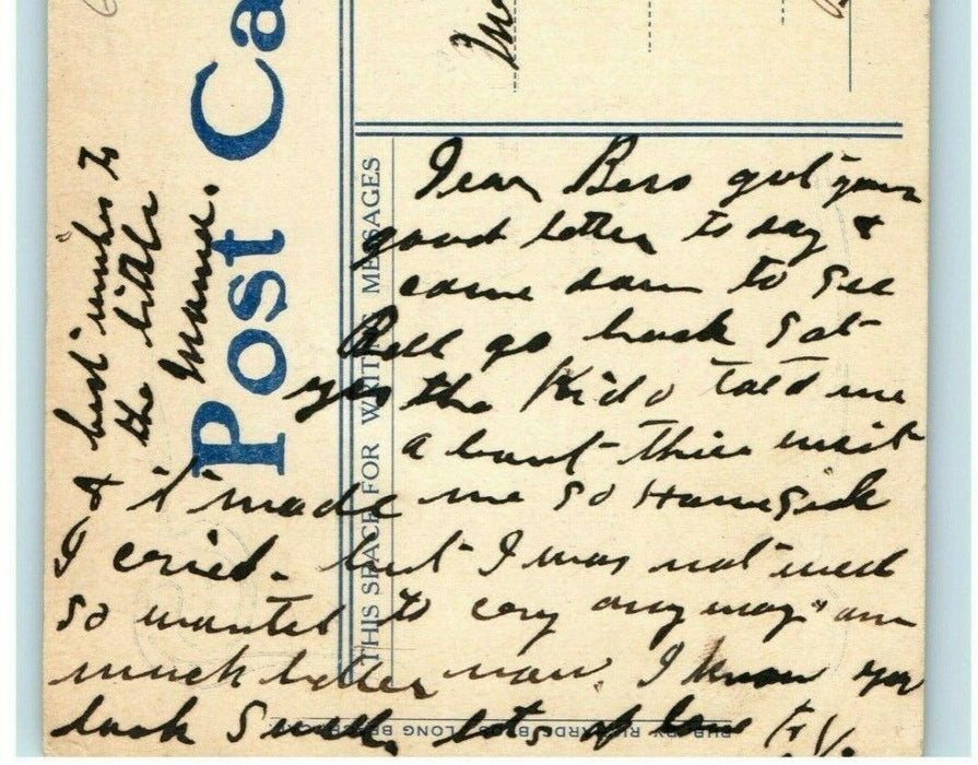 1912 Funny Comic Motto Long Beach California Posted Antique Postcard