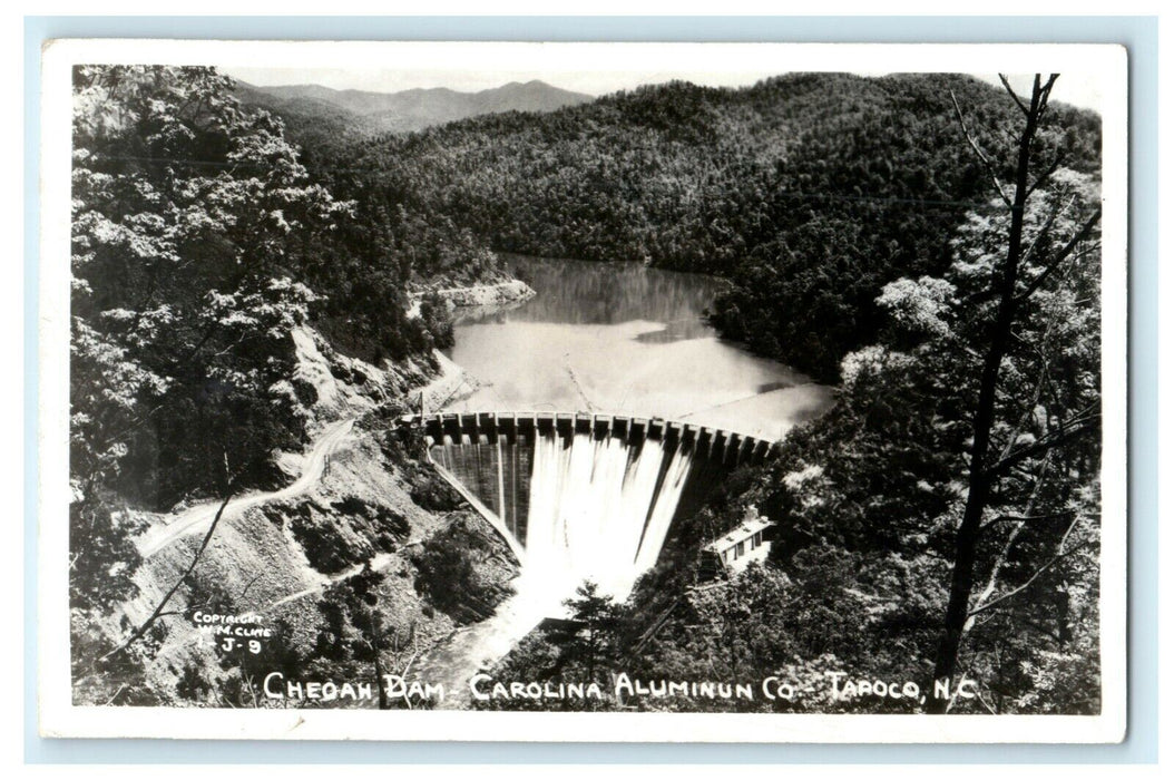 1940 Cheoah Dam Carolina Aluminum Co. Tapoco North Carolina RPPC Photo Postcard