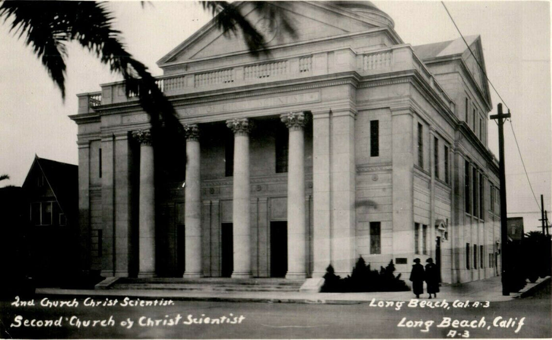 c1940's 2nd Church of Christ Scientist Long Beach California CA Photo Postcard
