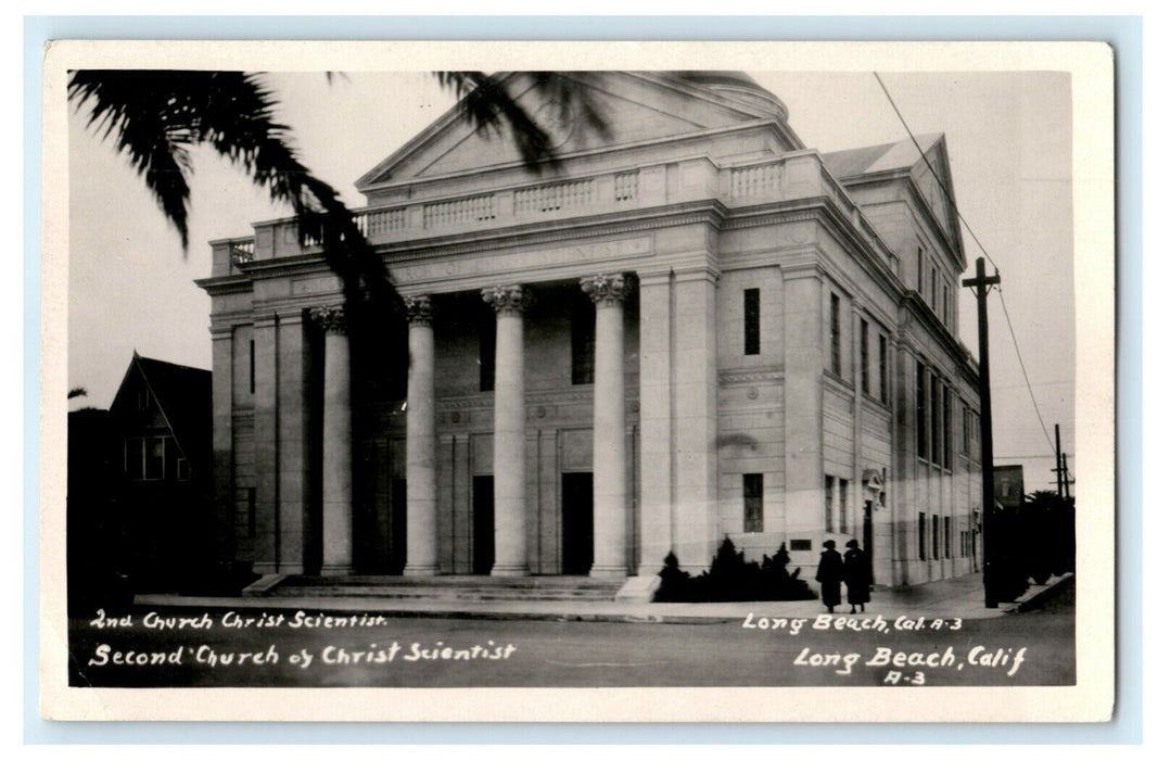 c1940's 2nd Church of Christ Scientist Long Beach California CA Photo Postcard