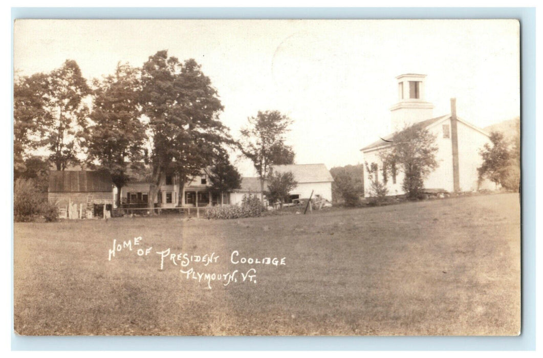 1929 Home of President Coolidge Plymouth Vermont VT RPPC Photo Postcard