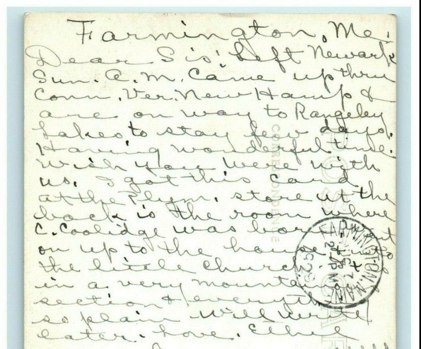 1929 Home of President Coolidge Plymouth Vermont VT RPPC Photo Postcard