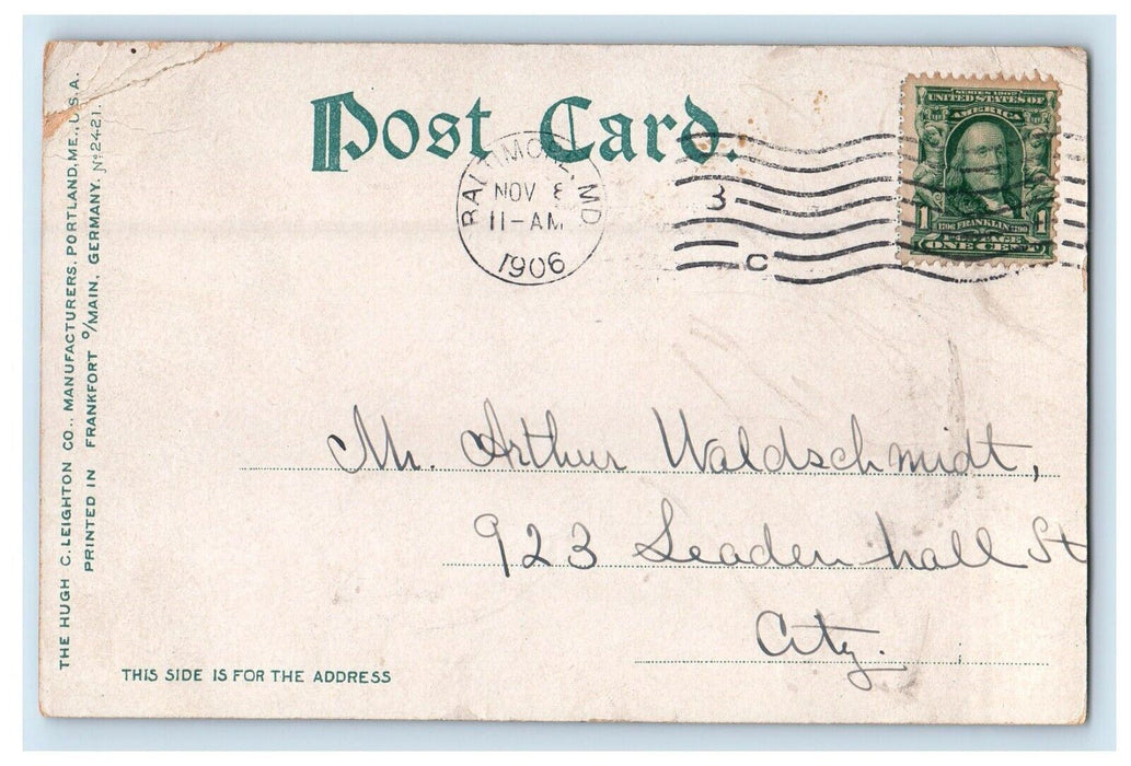 1906 Portland Maine ME, Main Entrance Fort Preble Posted Antique Postcard