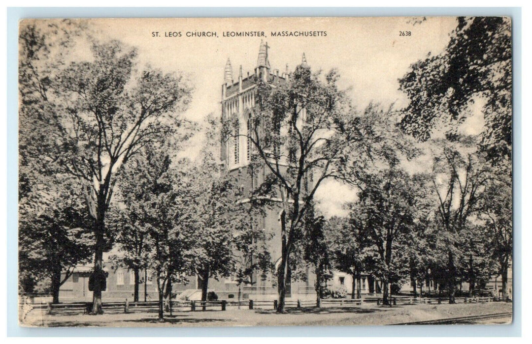 c1930's St. Leos Catholic Church Leominster Massachusetts MA Unposted Postcard