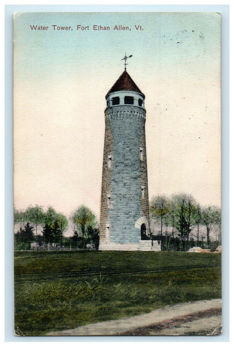 1907 View Of Water Tower Fort Ethan Allen Vermont VT Posted Antique Postcard
