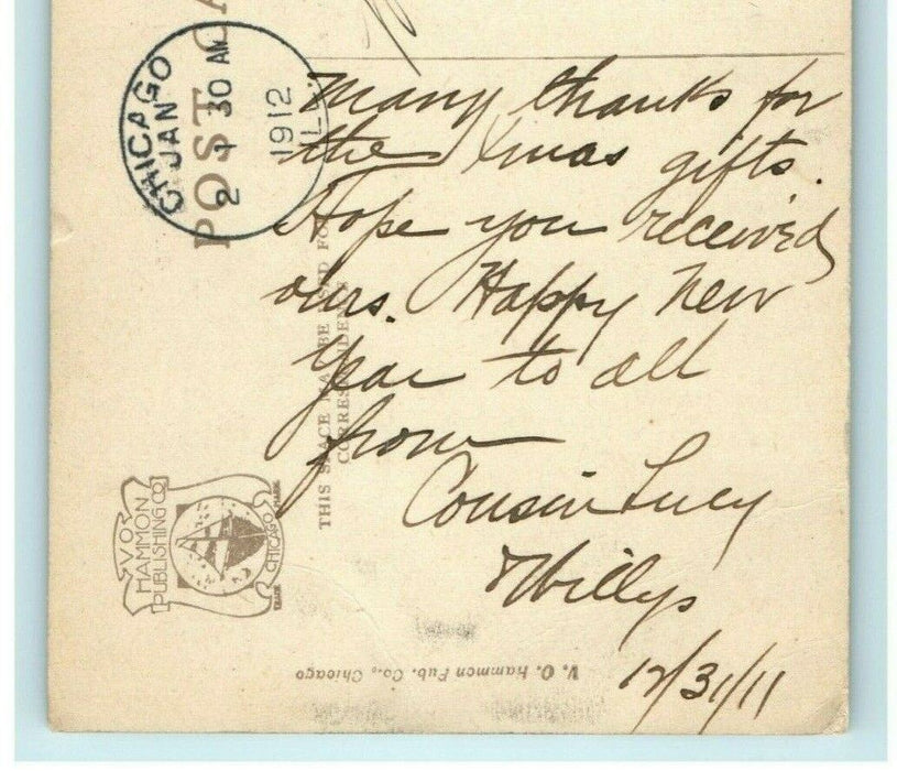 1912 Stormy Day on Lake Michigan Chicago Illinois IL Posted Antique Postcard