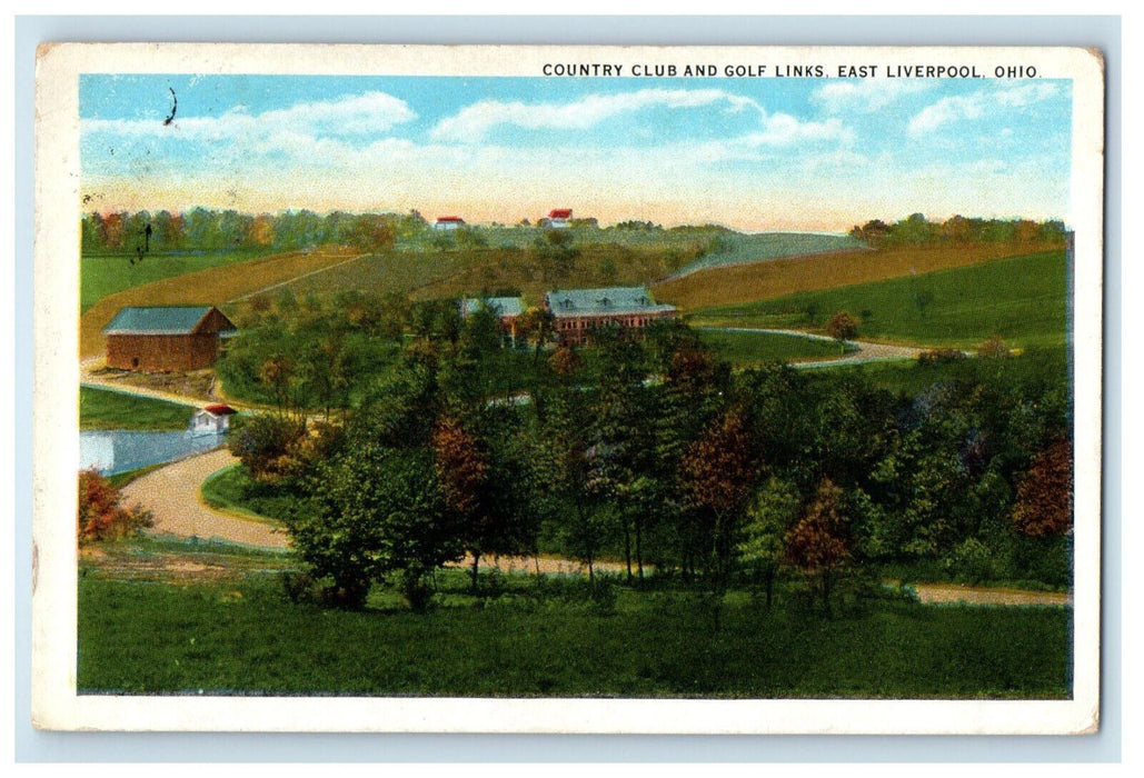 c1920s Country Club and Golf Links, East Liverpool Ohio OH Postcard