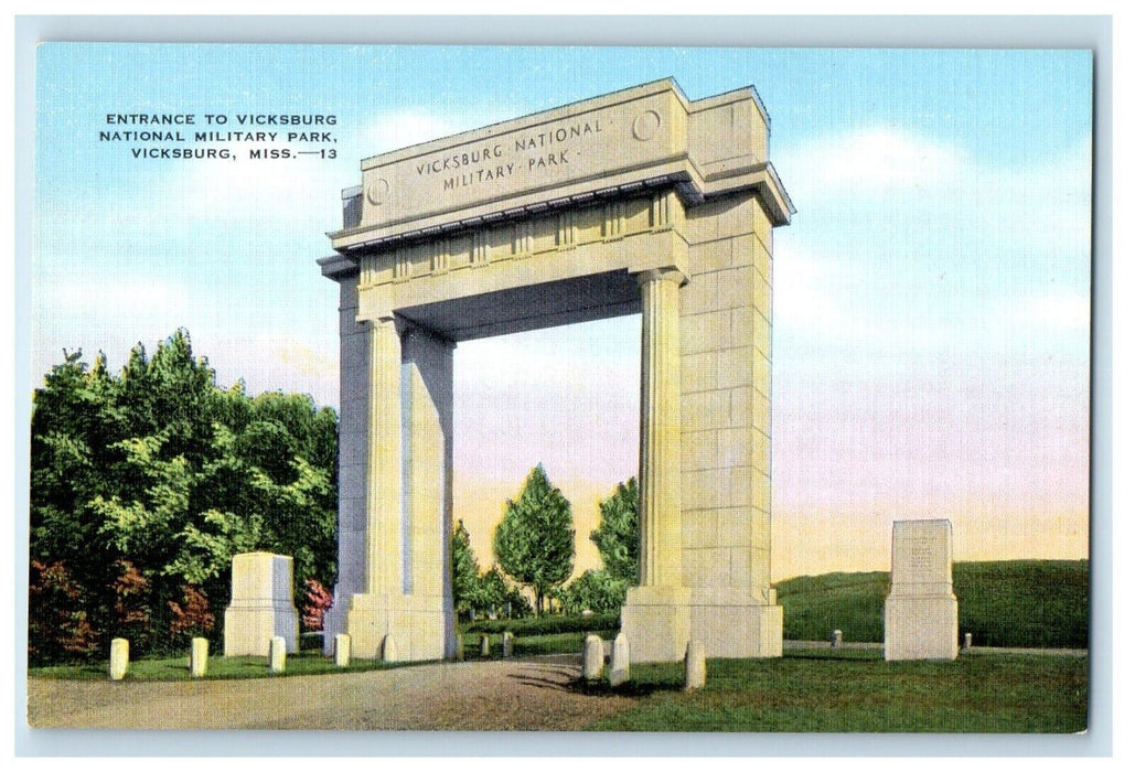 Entrance To Vicksburg National Military Park Vicksburg Mississippi MS Postcard