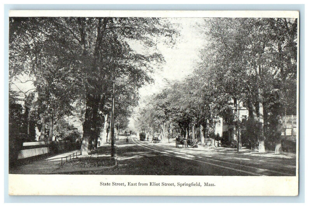 c1905 State Street East From Eliot Street Springfield Massachusetts MA Postcard