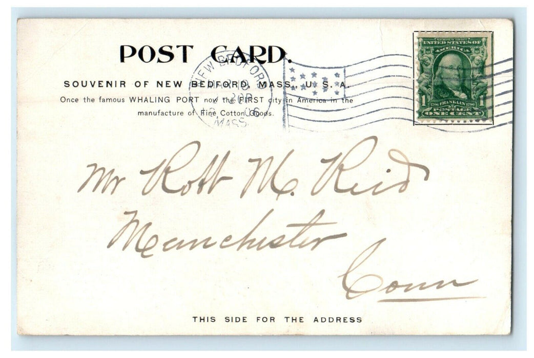 1906 Washington Social And Musical Club New Bedford Massachusetts MA Postcard