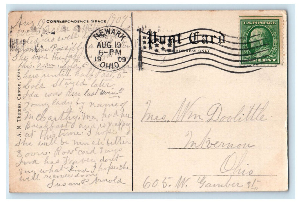 1909 Monument to W McKinley, Westlawn Cemetery Canton Ohio OH Postcard