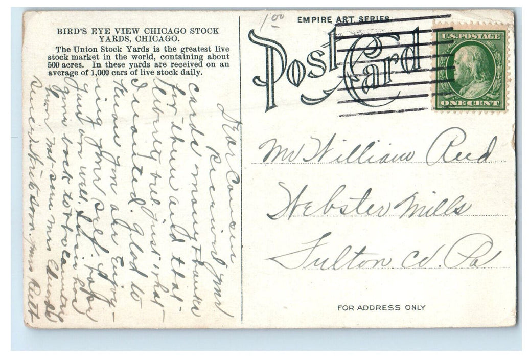 c1910 Birds Eye View Chicago Stock Yards Chicago Illinois IL Posted Postcard