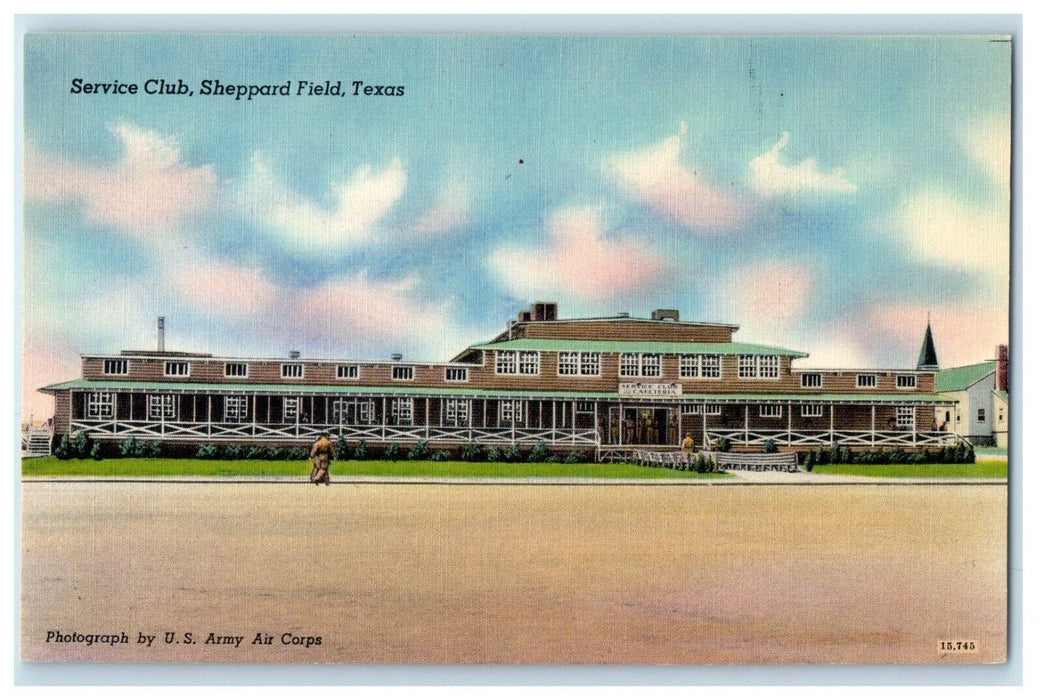 A View Of Service Club Sheppard Field Texas TX Unposted Vintage Postcard