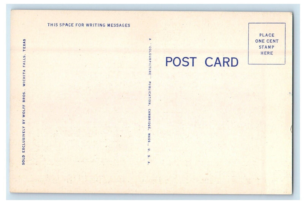 c1940's Lamar Avenue U.S.O Club Building Wichita Falls Texas TX Vintage Postcard