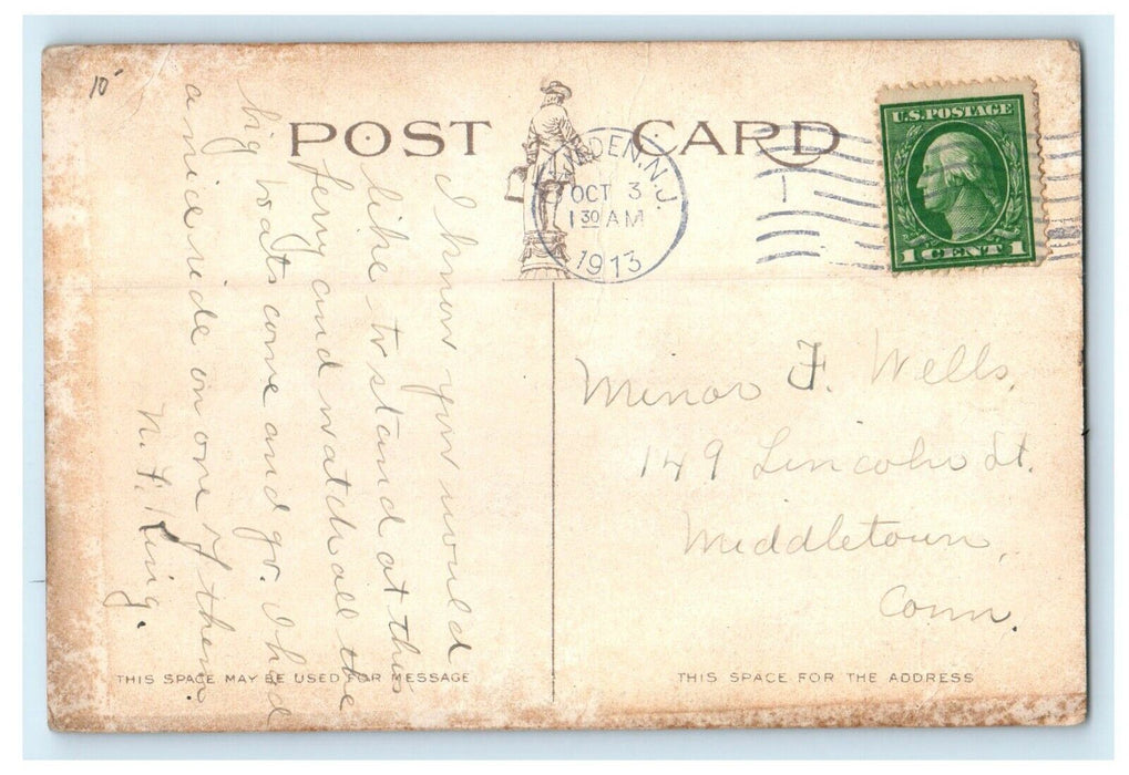 1913 Kaighn's Avenue Ferry, Camden New Jersey NJ Antique Posted Postcard