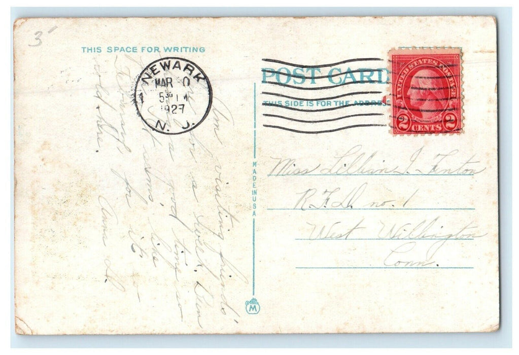 1927 The Catholic Church Keansburg New Jersey NJ Posted Vintage Postcard