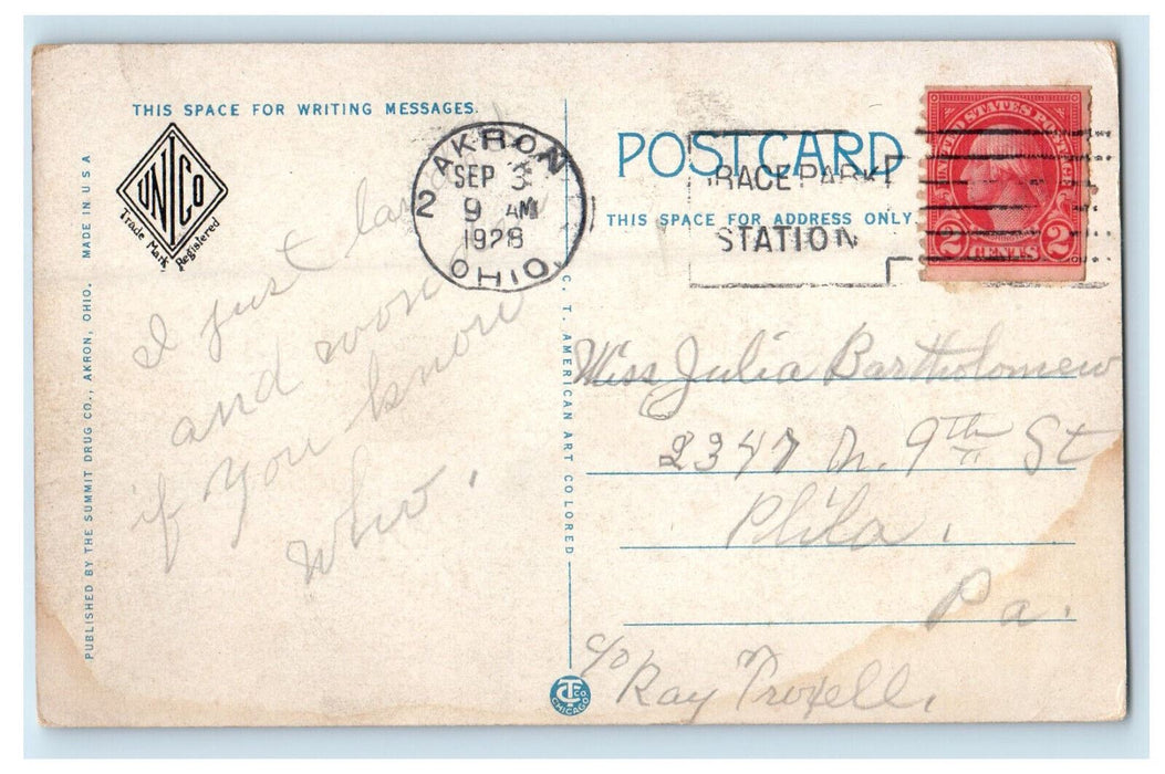 1928 The BF Goodrich Rubber Co. Akron Ohio OH Vintage Posted Postcard