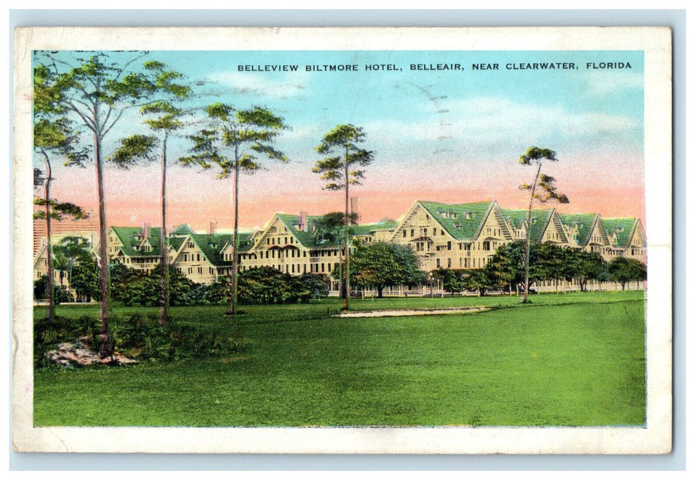 1934 Belleview Biltmore Hotel, Belleair Near Clearwater Florida FL Postcard