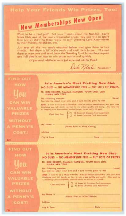 America's Most Exciting New Club Elmira NY, Advertising Fold Out Postcard