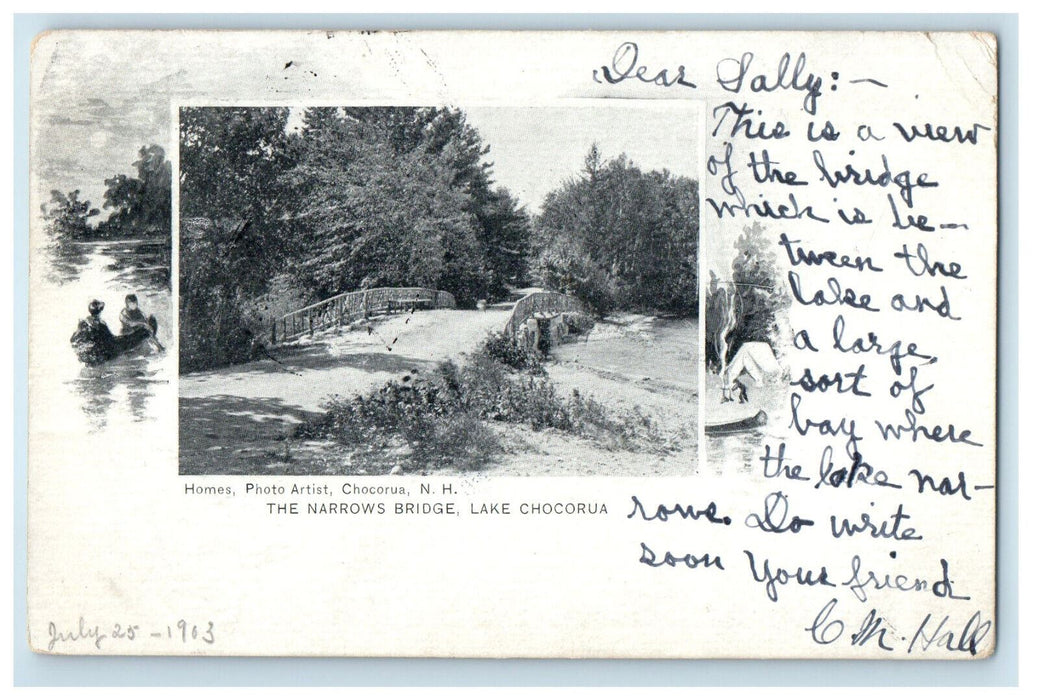 1903 The Narrows Bridge Lake Chocorua New Hampshire NH Posted PMC Postcard