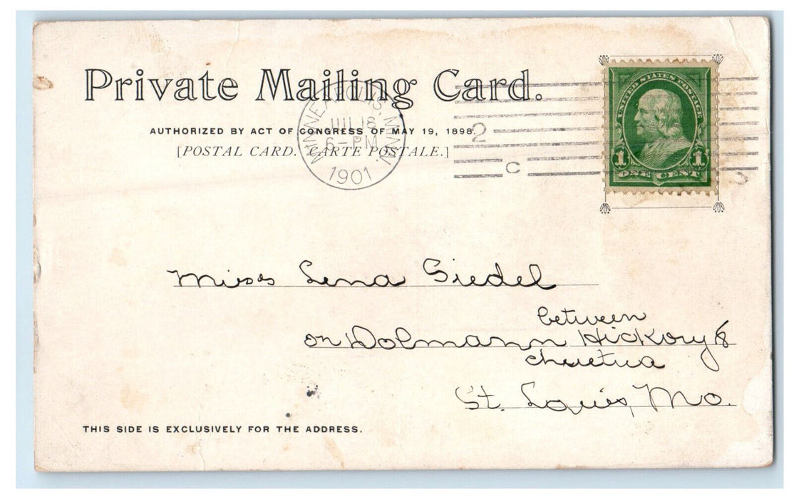 1901 Minneapolis Public Library, Greetings from Minneapolis MN PMC Postcard