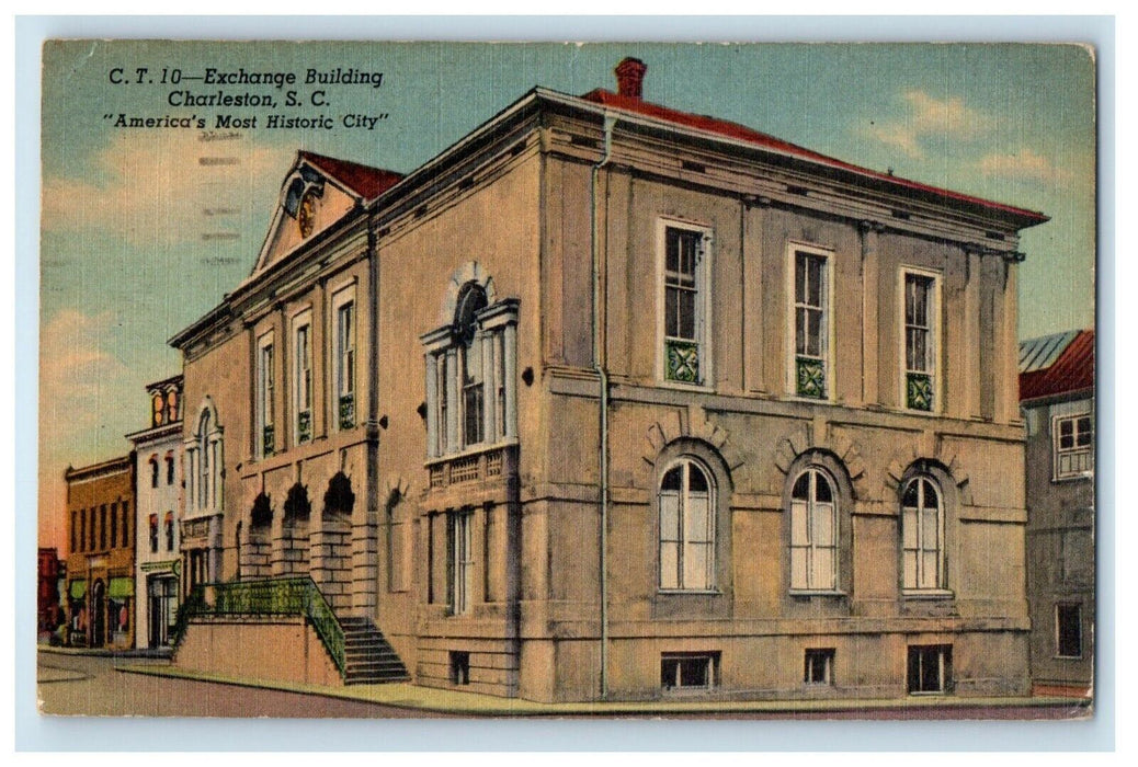 1954 Exchange Building Charleston South Carolina SC Posted Vintage Postcard