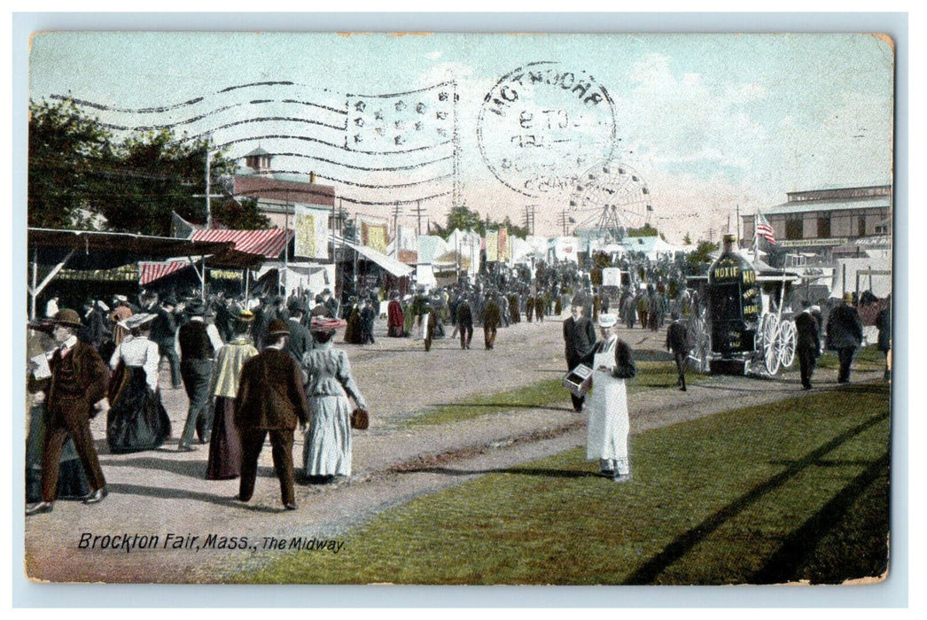 1909 The Midway Brockton Fair Massachusetts MA Posted Antique Postcard