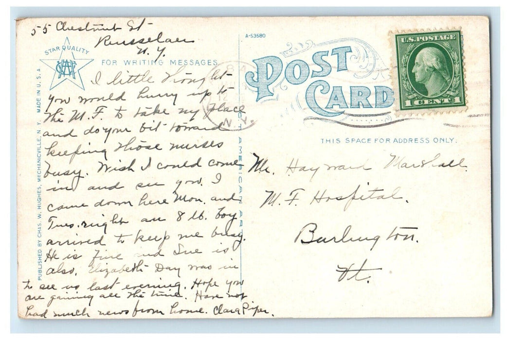 c1920's Albany New York NY, Trolley State Capitol Education Building Postcard