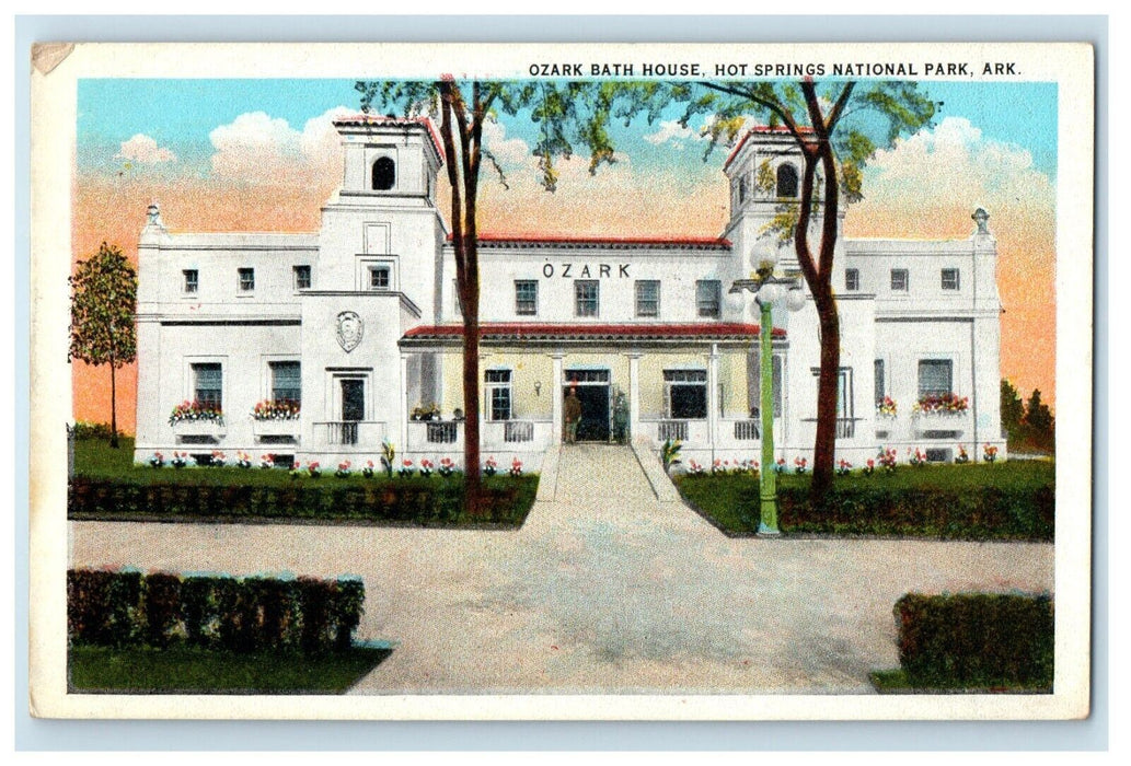 1934 View Of Ozark Bath House Hot Springs National Park Arkansas AR Postcard