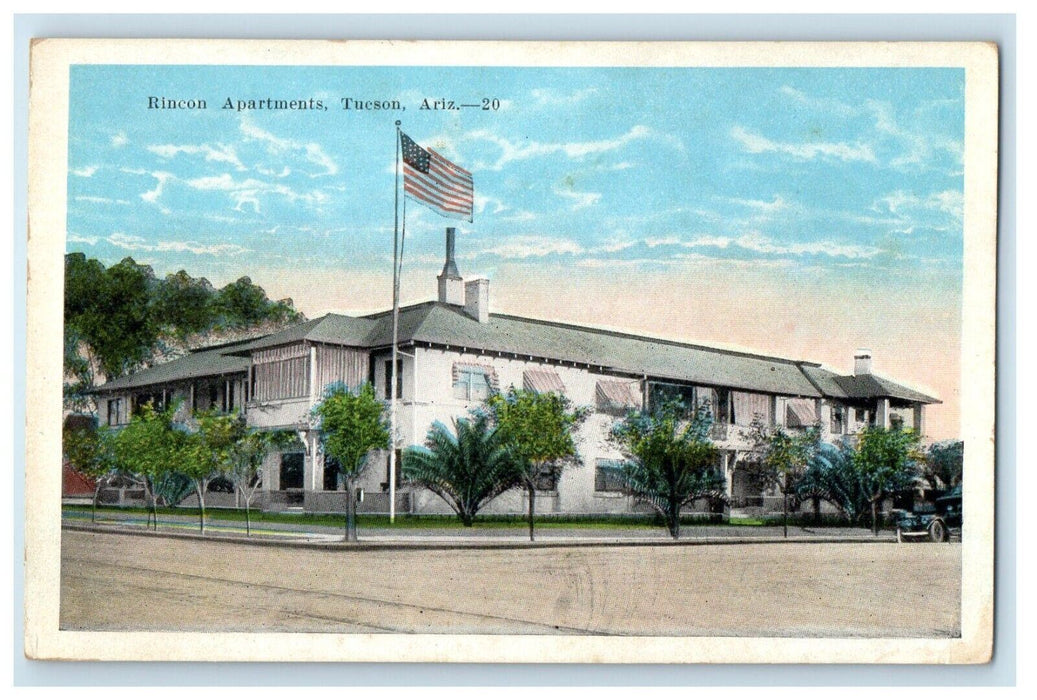 c1910's Rincon Apartments Street View Tucson Arizona AZ Antique Postcard