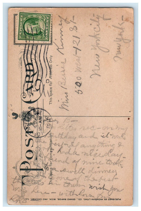 1911 Lobby Showing Stairs to Main Restaurant, The Blackstone Chicago IL Postcard