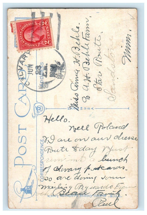 c1920's Greetings From Calvary Wisconsin WI, Road View Postcard