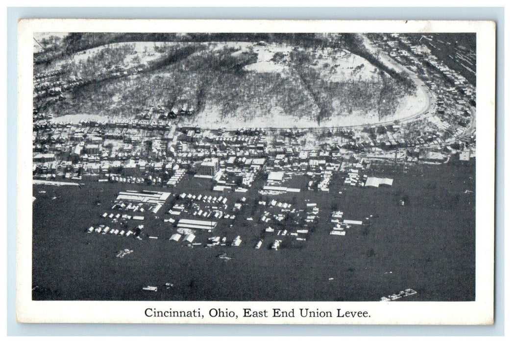 Aerial View Of East End Union Levee Cincinnati Ohio OH Vintage Postcard