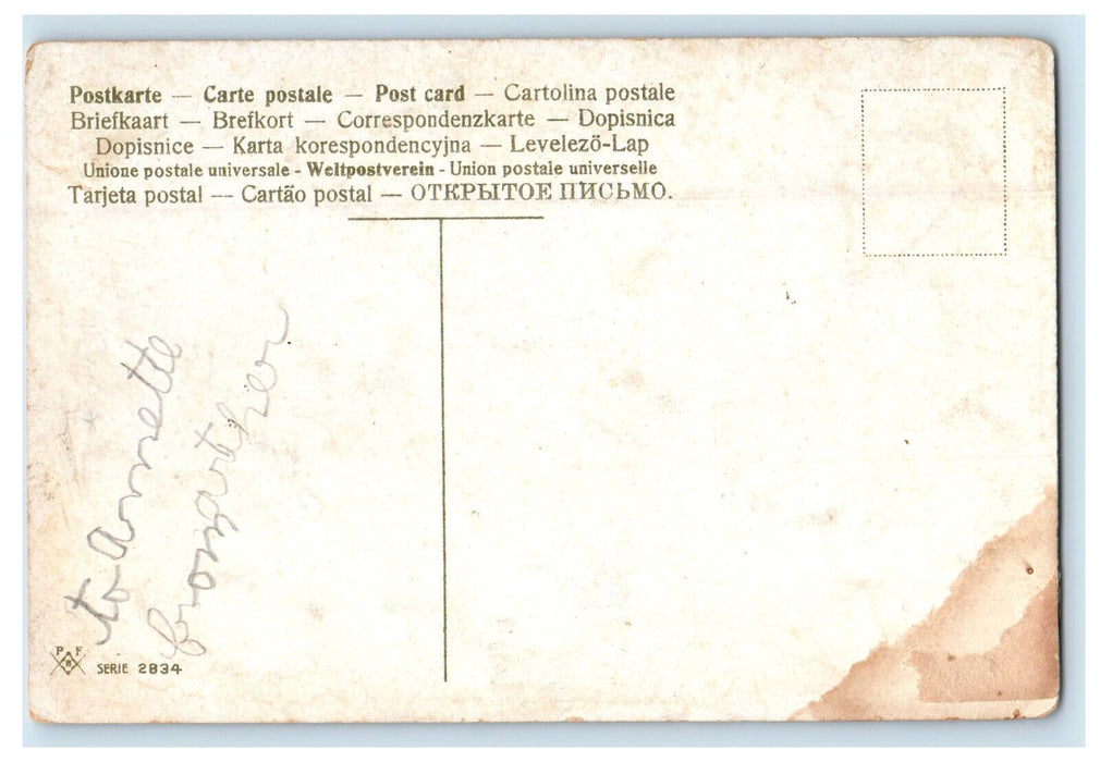 c1910 Greetings from Bridgewater New York NY Unposted Antique Floral Postcard