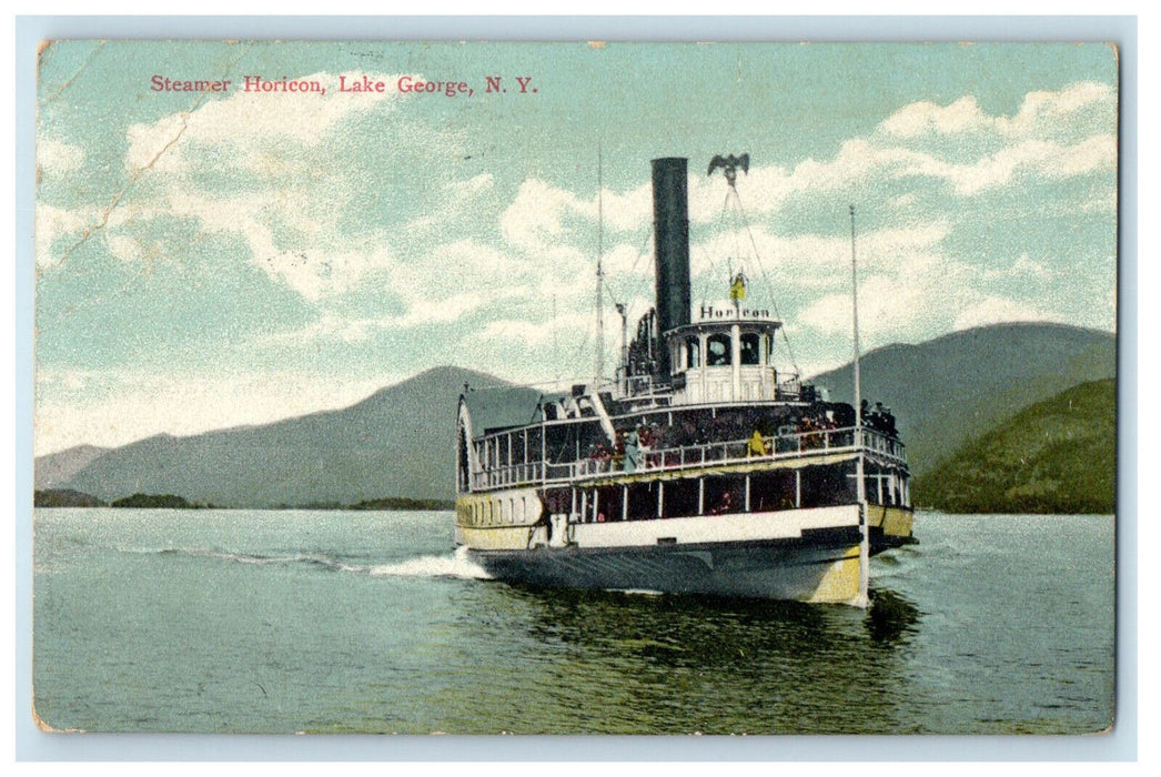 1909 Steamer Horicon Lake George New York NY Silver Bay NY Postcard