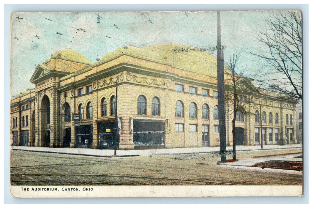 1908 The Auditorium Building Canton Ohio OH Antique Posted Postcard