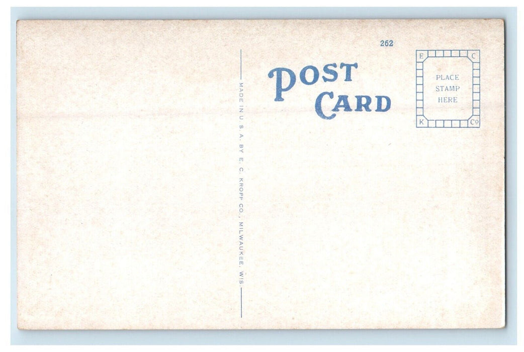 c1920's Pier At Highland Hotel Sailboat Delavan Lake Wisconsin WI Postcard