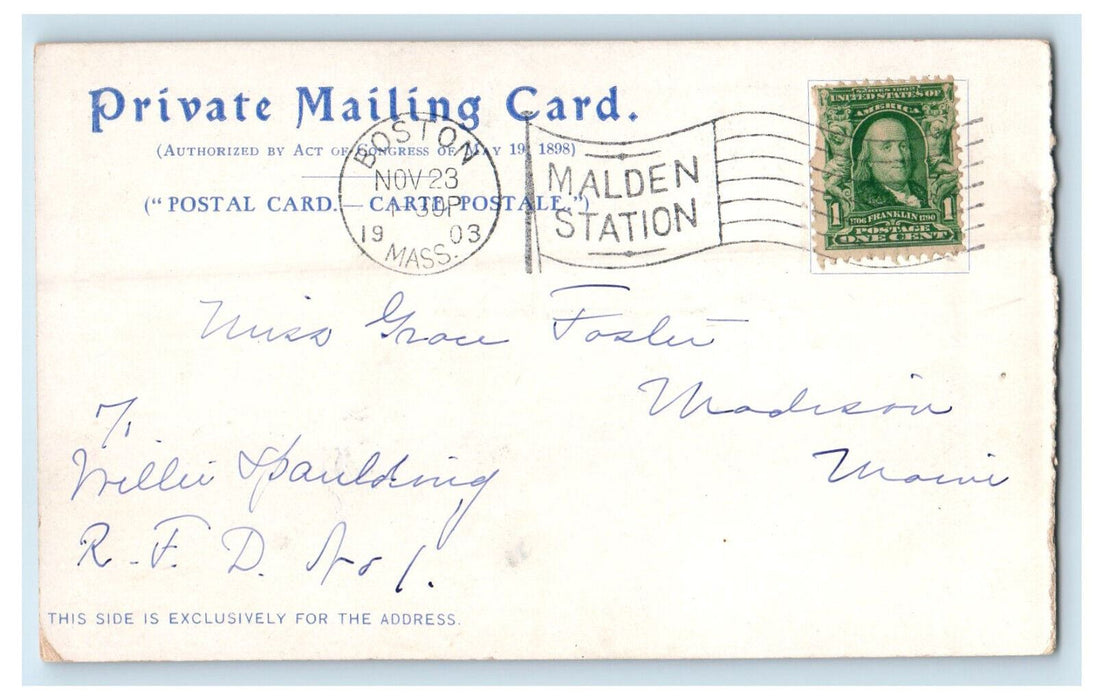 1903 Theological Seminary, Andover Massachusetts MA Posted Antique Postcard