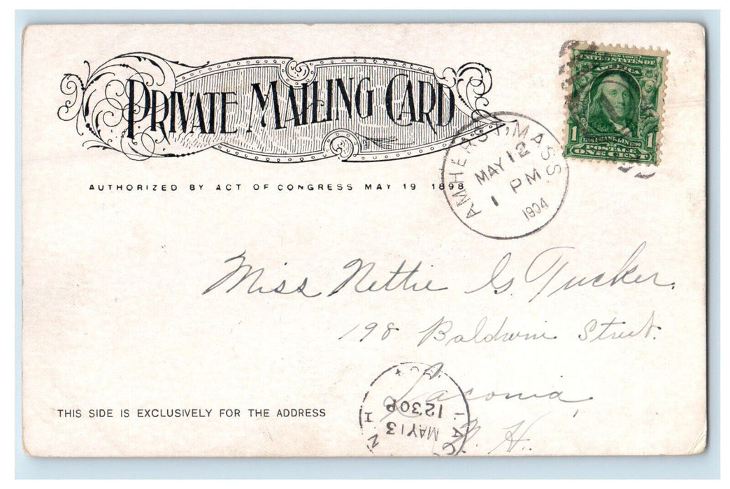 1904 Little Mountain at the Notch Amherst Massachusetts MA PMC Postcard