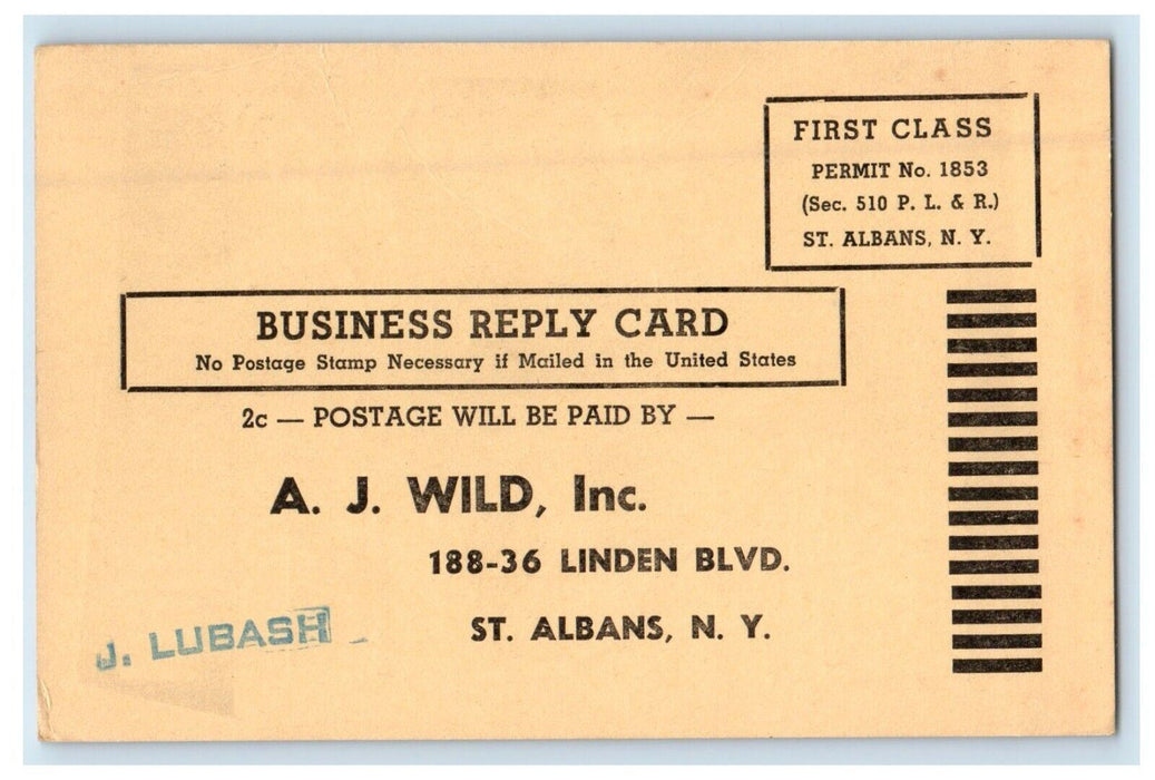 Edison's 1941 Bargain St. Albans New York NY Advertising Postcard