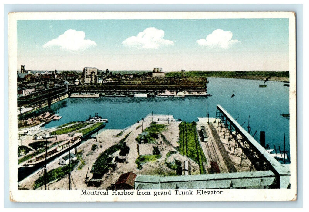 c1905 Montreal Harbor From Grand Trunk Elevator Canada Antique Postcard
