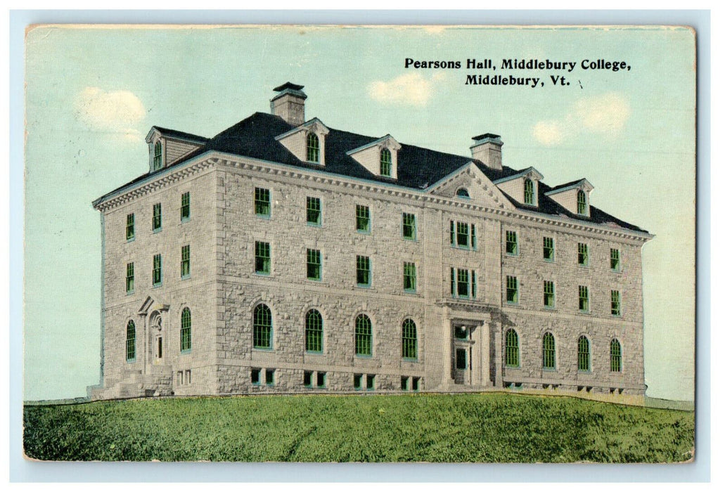 1915 Pearsons Hall, Middlebury College, Middlebury Vermont VT Postcard