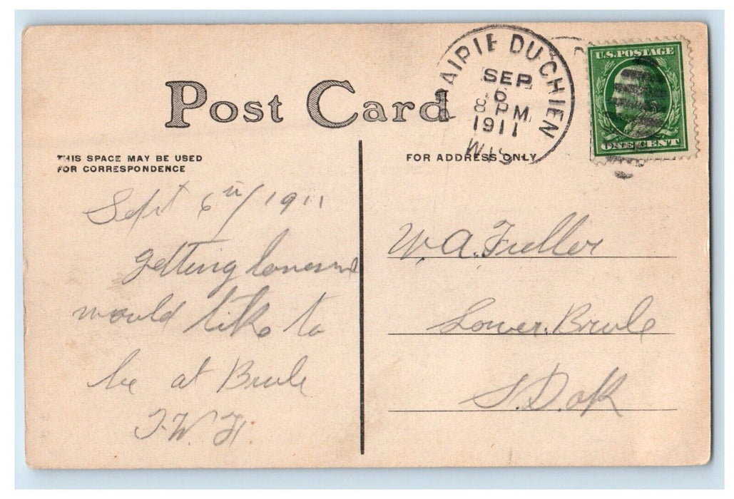 1911 A Beauty Spot On The Mississippi River MS, Prairie Du Chien WI Postcard