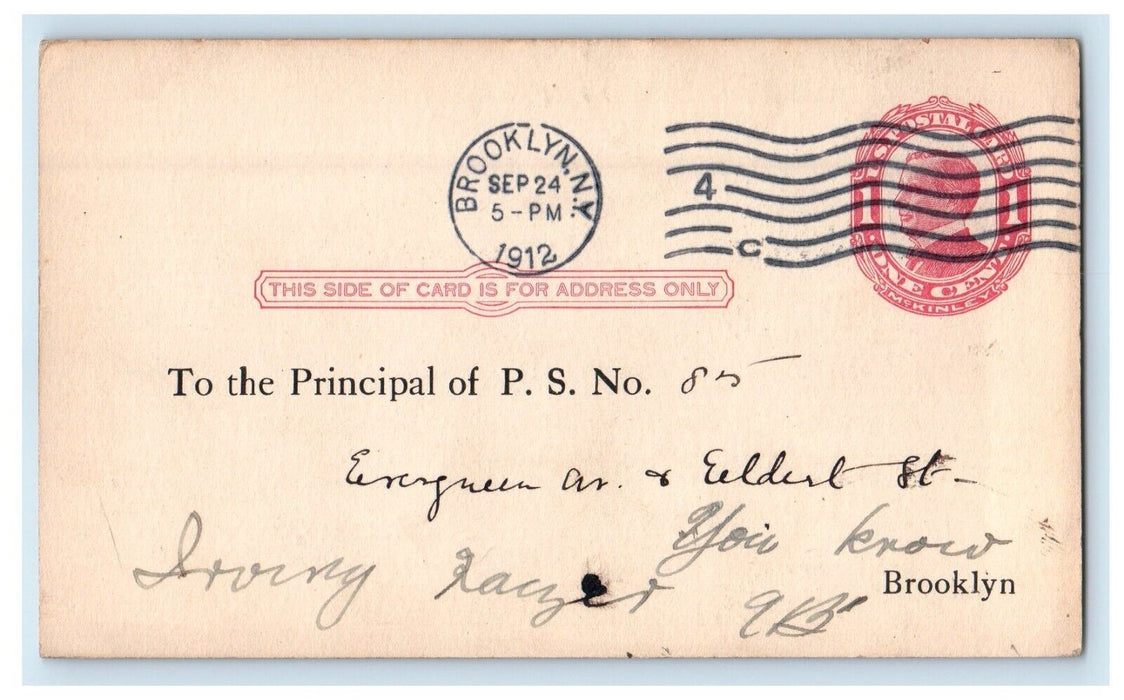 1912 Mercantile Office Department Of Health Brooklyn NY Advertising Postcard