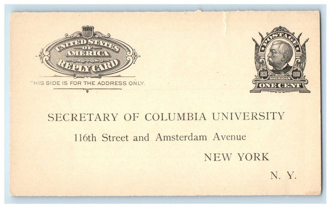 1908 Secretary Of Columbia University New York NY Advertising Postcard