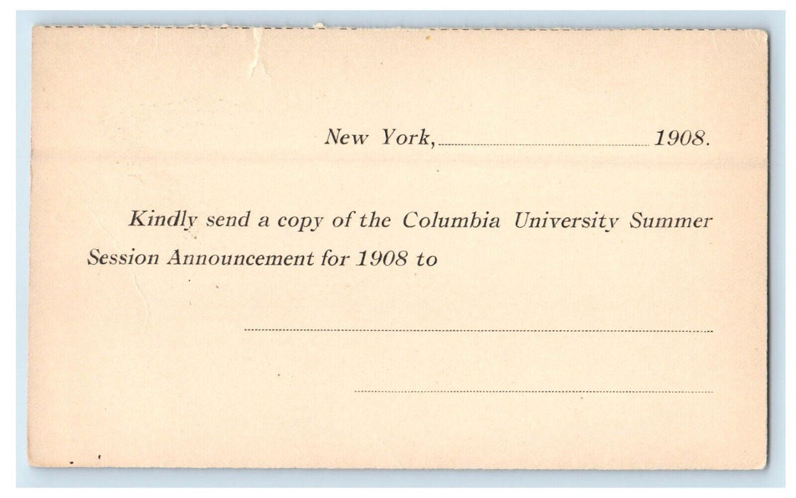 1908 Secretary Of Columbia University New York NY Advertising Postcard