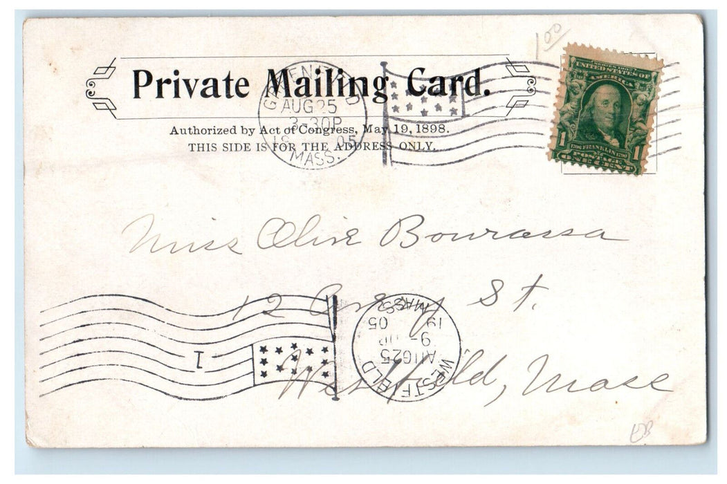 1905 Green River Road, Greenfield Massachusetts MA PMC Posted Postcard