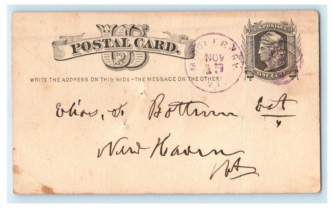 c1905 Farmer's Mutual Fire Insurance Company Middlebury VT Advertising Postcard
